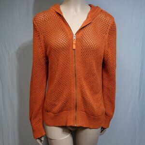 Columbia orange crocheted sweatshirt in size M